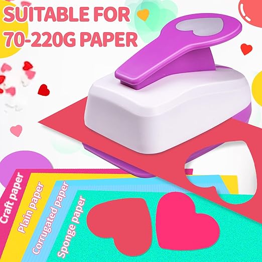 Heart Paper Punch, Paper Punch for Crafting, 2 inch Heart Hole Punches, Hearts Punches for Papers Crafts, Hearts Shaped Hole Puncher, Large Hearted Hole Puncher, Hearted ScrapbookingPunch