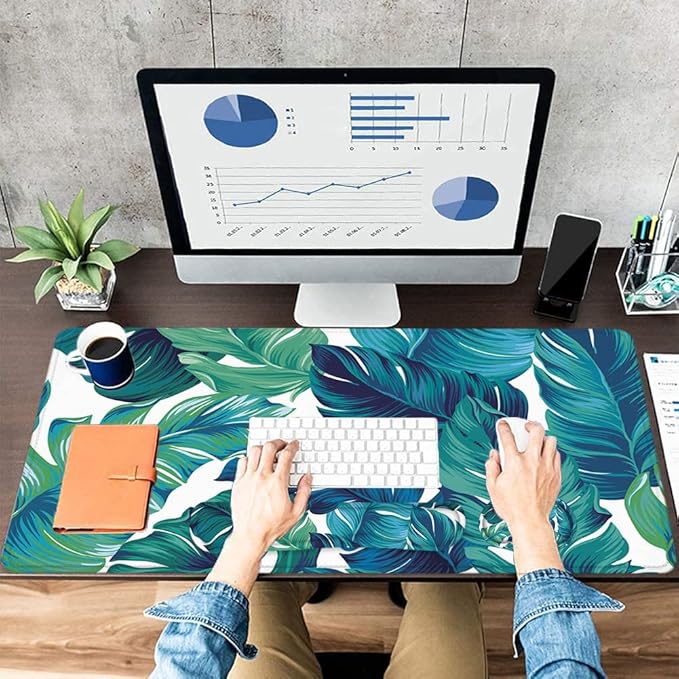 LATEEFAH Desk Mat, Mouse Pad with Wrist Rest, 4-in-1 Large Mouse Pads for Desk, Ergonomic Mouse Pad and Keyboard Wrist Rest Gaming Keyboard Mat for Office, Home