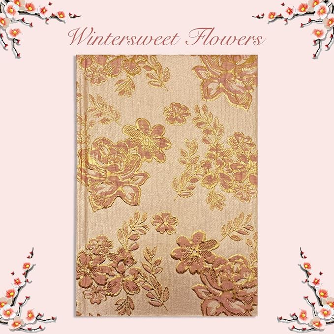 Hardcover Journal, Flower Notebook, A5, 6x8, Lined Pages, Lay-flat, Beautiful Journal for Women, Journal for Writing, Personal Notebook, Self Care Journal, Plum Blossom, Pink, Wintersweet