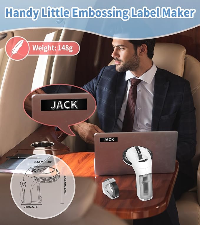 Vixic Embossing Label Maker Machine with Tapes, Vintage Retro Manual Punch Old School Embossed Labeler with 10 Rolls 3D (3/8") Embosser Tapes for Home Kids DIY Crafting & Scrapbooking, Black