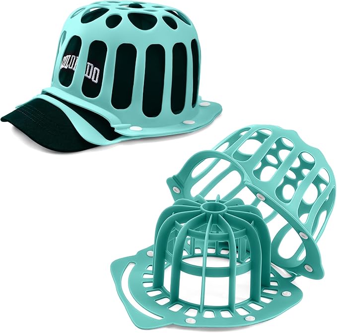 Silicone Hat Washer Cage Hat Cleaner for Baseball Caps, Rust-Proof & Shape-Saving Design,Ball Cap Washer Fit for Adults and Kids Hats Shaper,Flexible and durable，Cap holder,Green