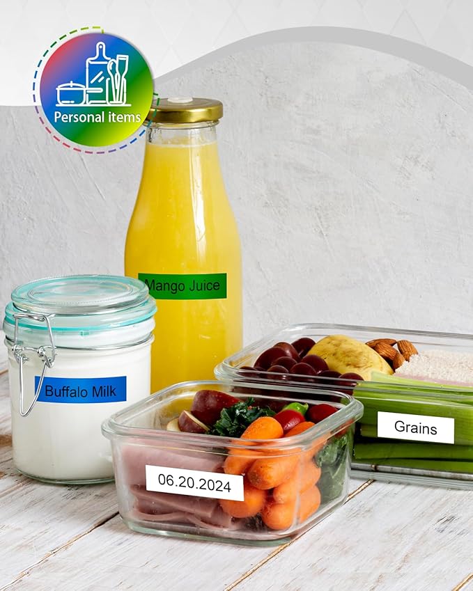 Anycolor 6-Pack Replace for Dymo D1 Label Tape 1/2" dymo Label Maker Refills D1 45013 45010 45016 45017 45018 45019 for LabelManager 160 280 PnP 360D 210D 420P COLORPOP Labeler, 12mm x 7m