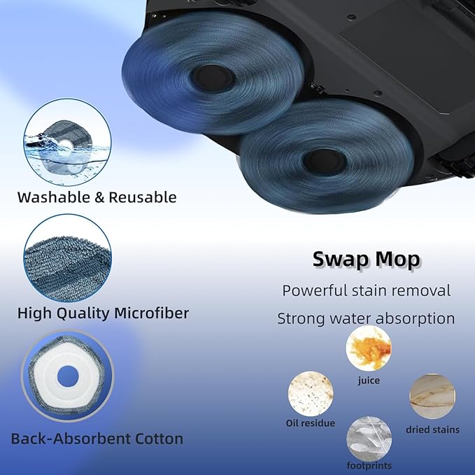 12 Pcs X10 Pro Omni Replacement Parts for eufy X10 Pro Omni Robot Vacuum with Self-Empty Station Robot Vacuum Cleaner Bags,Includes 6 Dust Bags+6 Mop Pads