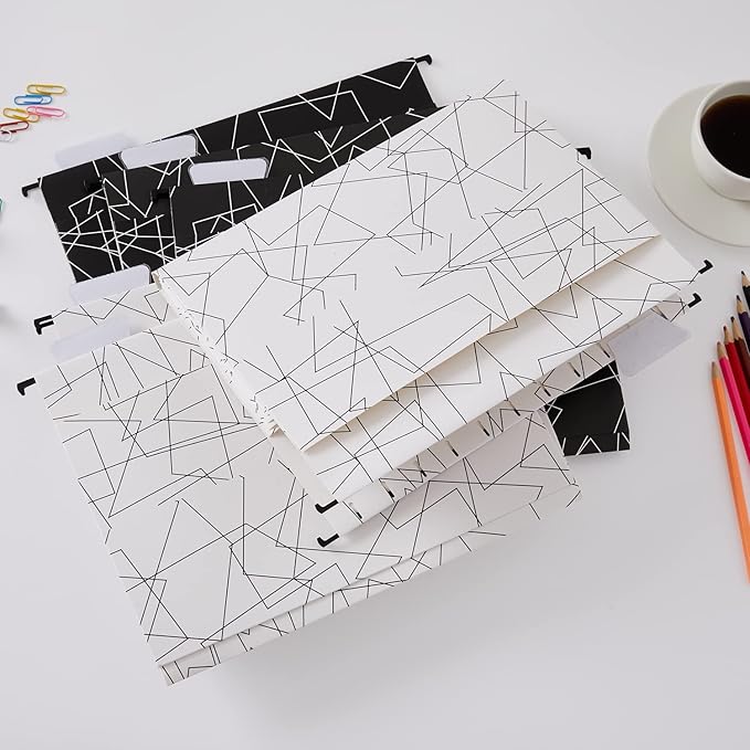 Y YOMA File Folder with Outside Pocket, 8.5 x 11-Inch, Black & White