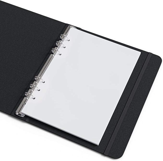 A5 Blank Paper, 120 GSM, 6-Hole Punched, 200 Sheets (400 Pages), Printer Paper 148 x 210 mm (5.83 in x 8.27 in)