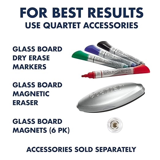 Quartet Glass Whiteboard, Magnetic Dry Erase Board, Wall Mounted Whiteboard for Office, School and Home, 28"W x 50"H, White (Q012850IMW)