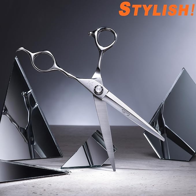 High-end Professional Extremely Very Sharp Barber Hair Cutting Scissors Hairdresser Shears For Hair 6.5 Inch Haircut Scissor Made Of Stainless Steel Alloy For Hairdressing Salon and Home Use
