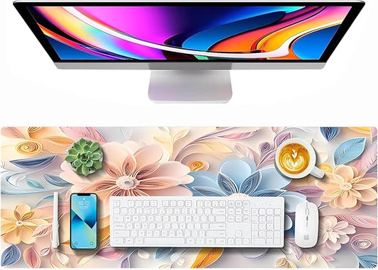 Large Gaming Mouse Pad (31.5"x11.8") - XXL PU Leather Waterproof Desk Mat with Non-Slip Rubber Base for Keyboard, PC & Office