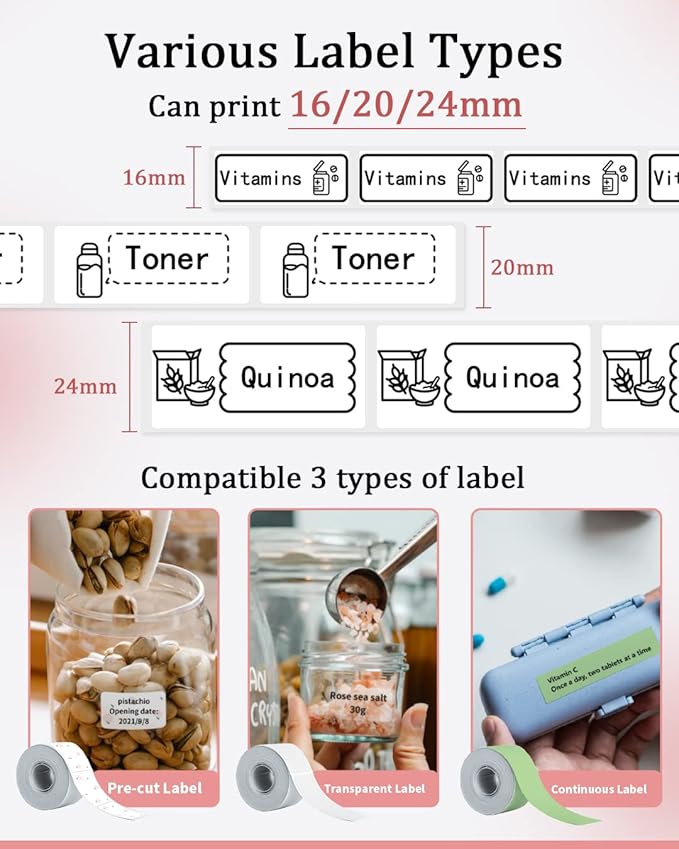 Phomemo Large Label Maker D50 for 3/5" to 9/10" Tape Portable Bluetooth Label Maker Machine, for Address,Organization,Office,Home, USB Rechargeable,Support iOS & Android