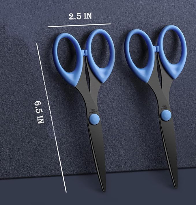 3 Pack 6.5" Multi-Purpose Scissors, Arts and Crafts Scissors,for Office, Home, School and Sewing (Purple)