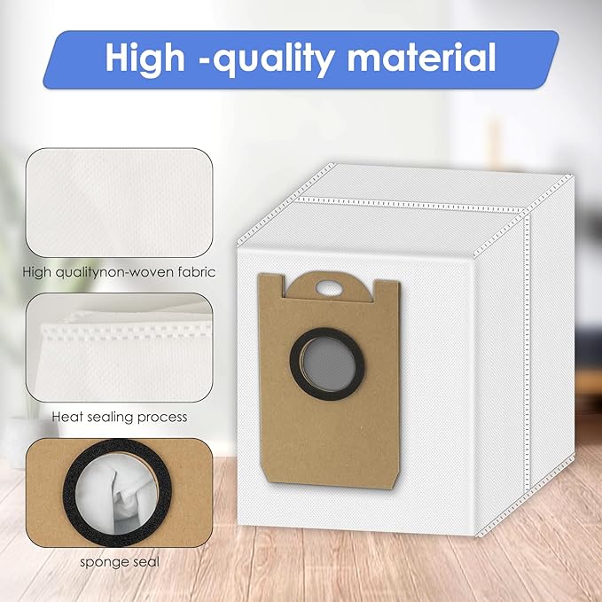 (6 Pack) T20+ Replacement Dust Bags Compatible With Airrobo T20+ Robotic Vacuum Cleaner, Accessories Kit, Large Capacity, Vacuum Bags