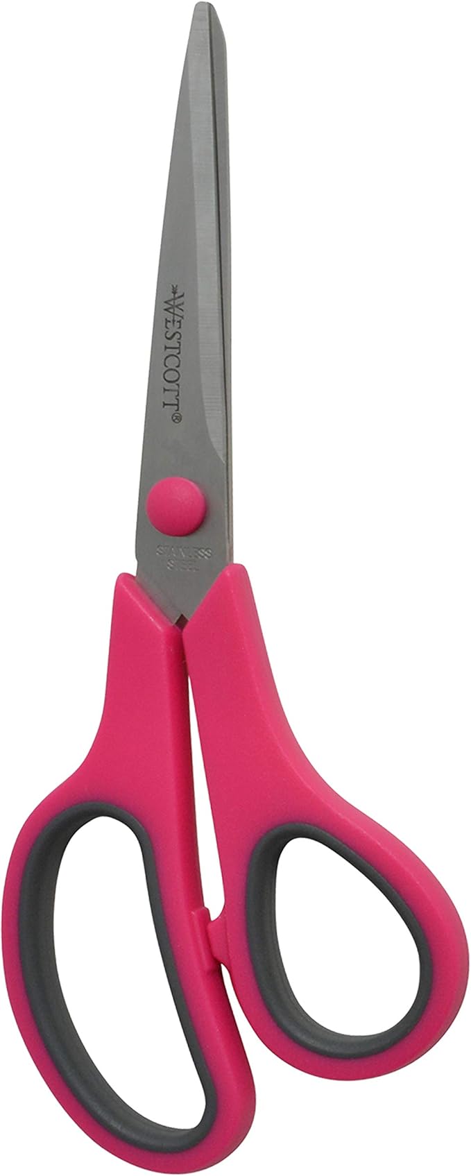 Westcott 8" Straight Stainless Steel Soft Handle Scissors, Assorted Colors, Pack of 3