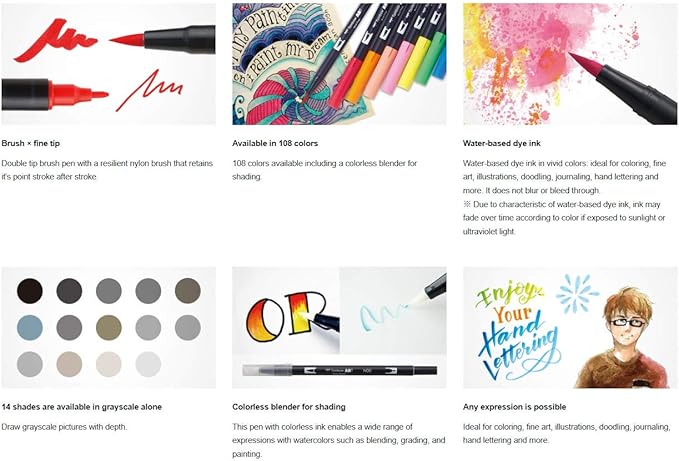 Tombow Dual Brush Pen Art Markers (10-Pack, Celebration)