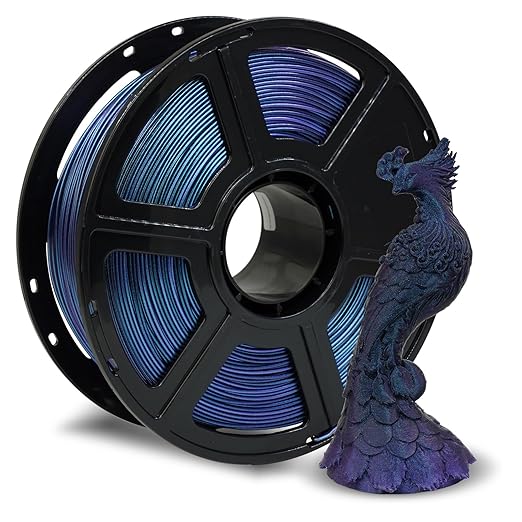 FLASHFORGE Rapid PLA Filament 1.75mm +/- 0.02mm Burnt Titanium & Nebula Purple Gradient, Max 500mm/s High Speed Printing, 3D Printer Filament 1kg(2.2lbs), Changing Colors with Light