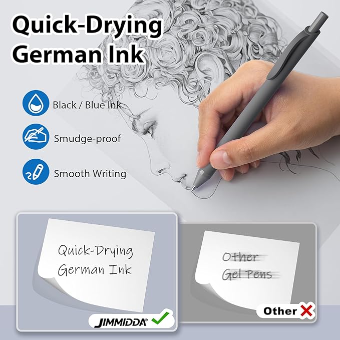 Pens Bulk, 52 Pack Ballpoint Black and Blue Ink, 1.0MM Medium Point Bluk Retractable for Smooth Writing, Quick Drying No Bleed Journaling for Office School Supplies Home Work