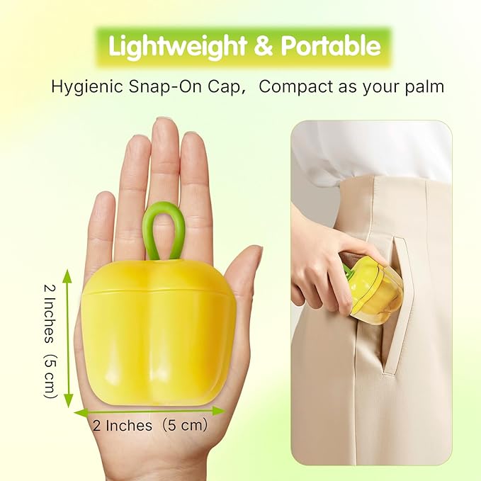Metchangelife 2 Pcs Protable Mini Lint Rollers, Reusable Washable Lint Rollers for Clothes Car Seats with Protective Cap, Travel Portable Lint Roller - Fits in Wallet, Pet Hair Remover(Yellow)
