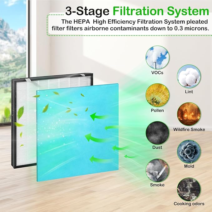 2 Pack 1550 Replacement Filter Compatible with asept-air LifeCell Air Purifier Models: 1550 2True Activated Carbon Filter + 4 Pre-Filter updated version (2)