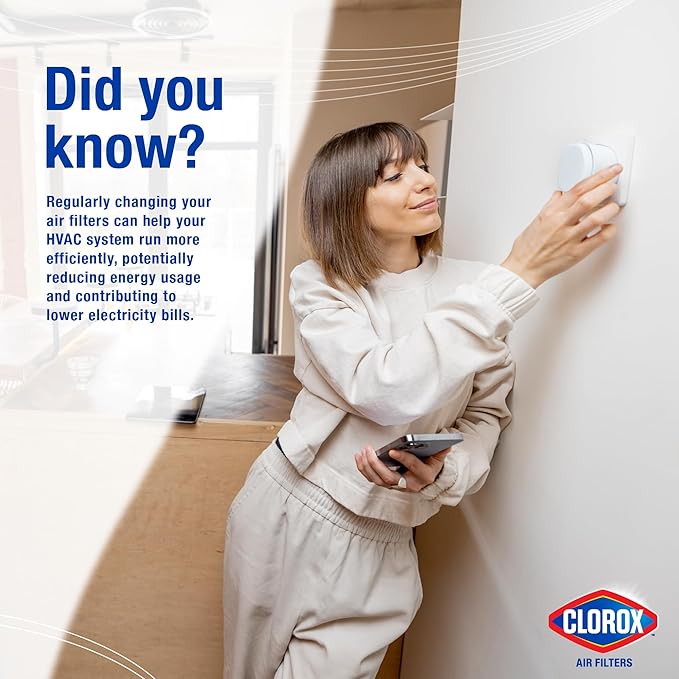 Clorox 16x16x1 Air Filter, MERV 11 Pleated HVAC AC Furnace Air Filters, MPR 1000 & FPR 7 – Pack of 4