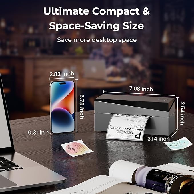 Bluetooth Shipping Label Printer 4x6, 249BT Thermal Label Printer 4x6 for Small Business, Shipping Packages, Office, Home, Compatible with Android iPhone iPad Windows macOS Tiktok USPS Etsy