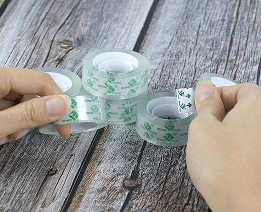 BOMEI PACK 54Rolls Bulk Crystal Clear Transparent Tape Refills, for Tape Dispenser, Home, School and Office, 3/4Inch x 1000 inch