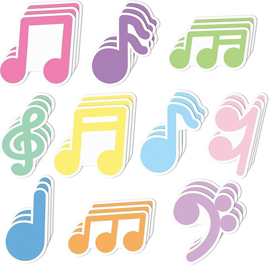 CJiangpo 30Pcs Music Themed Sticky Notes Cute Musical Note Sticky Note Pads, 600 Sheets Self Stick Notepad Memo Pads Funny Page Marker Classroom Rewards Music Themed Gift for Kids