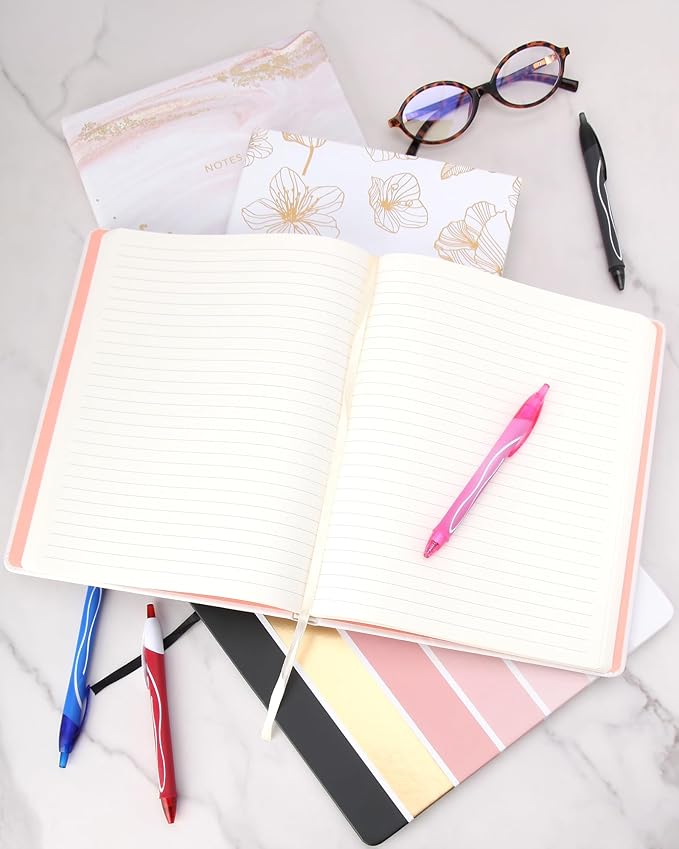 Eccolo Large Lined Journal Notebook, Hardbound Cover, Writing Journal, 256 Ruled Cream Pages, Ribbon Bookmark, Lay Flat, Desk Size for Work or School (Butterflies, 8x10 inches)