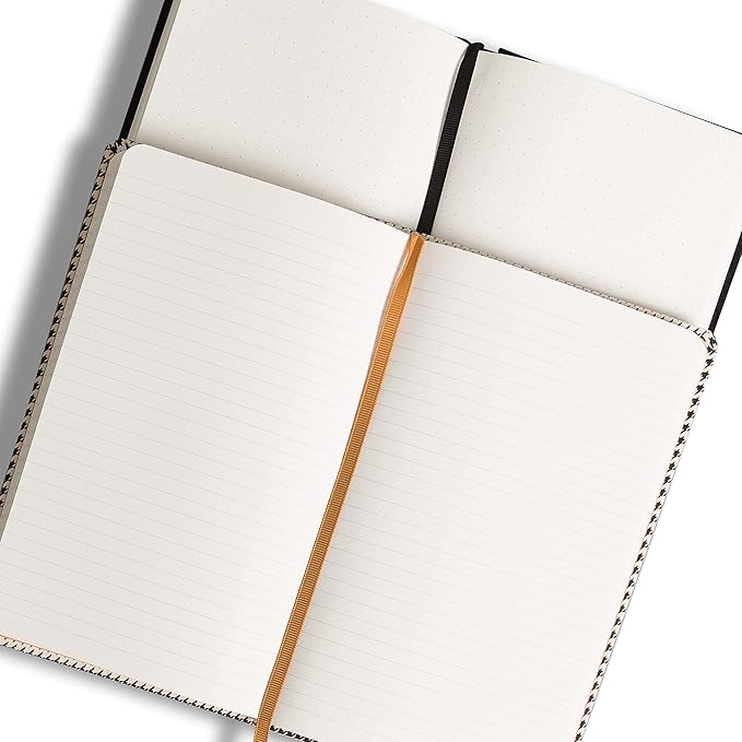 U Brands Heritage Print and Black Suede Journal, 8.25 x 5 Inches, Office Supplies, 160 Pages, 2 Count