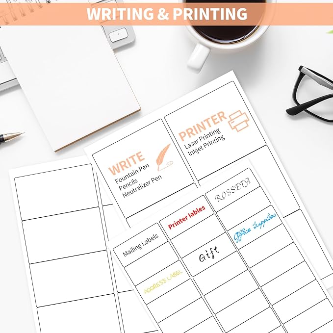 1" x 2-5/8" Shipping Return Address Labels for Laser Inkjet Printer, 30 UP Labels for Amazon FBA, White Blank Mailing Stickers (50 Sheet / 1500 pcs)