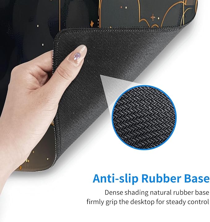 Pink Black Clouds Celestial Gaming Mouse Mat Extended Large XL Mouse Pad Desk Mat Non-Slip Rubber Mice Pads Stitched Edges for Office and Home,31.5 X 11.8 X 0.12 Inches