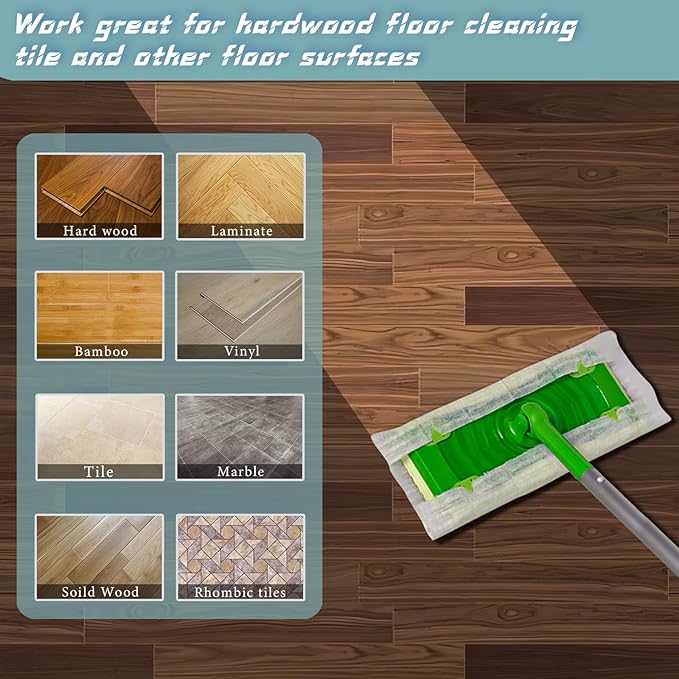 UKEENOR Dry Mop Refills 50 Counts Disposable Dusting Cloths Dry Sweeping Refills Dry Duster Cloths Mop Pads Floor Cloth Refills Electrostatic Cloths 7.8"x11.8" Extra Thick Box Packing