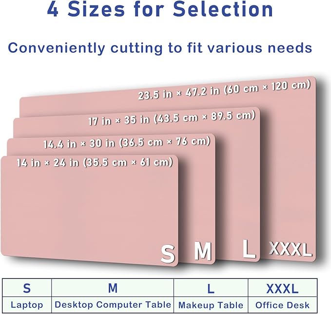 Boutilon Leather Desk Pad Protector,Non-Slip Mouse Pad,Laptop Desk Pad,Office Mouse Mat,Waterproof Leather Desk Blotter,Desk Writing Pad for Office and Home (XL-Pink,35.4"x 15.7")