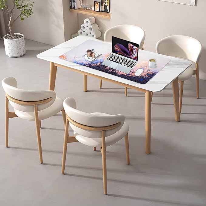 Desk Mat, Desk Pad Dual Leather Sided Desk Pad for Office and Home,Desk Organization and Accessories - Ideal for Large Mouse Pad and Desk Mats on Top of Desks (Blue White 31.5"x 15.7")