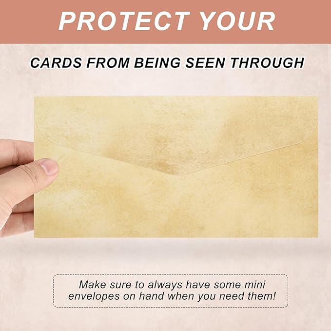 MECCANIXITY 48 Packs Envelopes Vintage Stationery Earthy Yellow Stationery Old Fashion Paper for Letter Writing, Invitations, Wedding-9 x 4 Inch