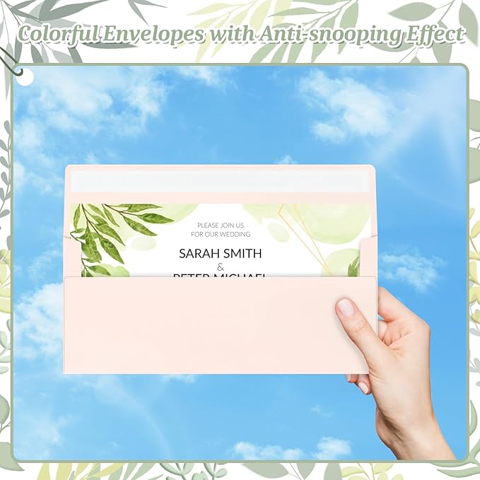 50 Pcs Light Pink #10 Business Envelopes, Self Seal Standard Envelopes, Windowless Business Mailing Envelopes for Office, Checks, Letters, Invoices, Statements, Wedding, 4-1/8 x 9-1/2 inch