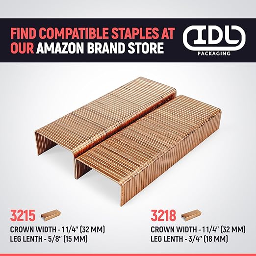 IDL Packaging ADCSY-19-32 Heavy-Duty Pneumatic Staple Gun for 1 1/4" (32 mm) Crown Staples - Heavy-Duty Air Powered Stapler - Professional Air Pressure Staple Gun for Fast Box Closing