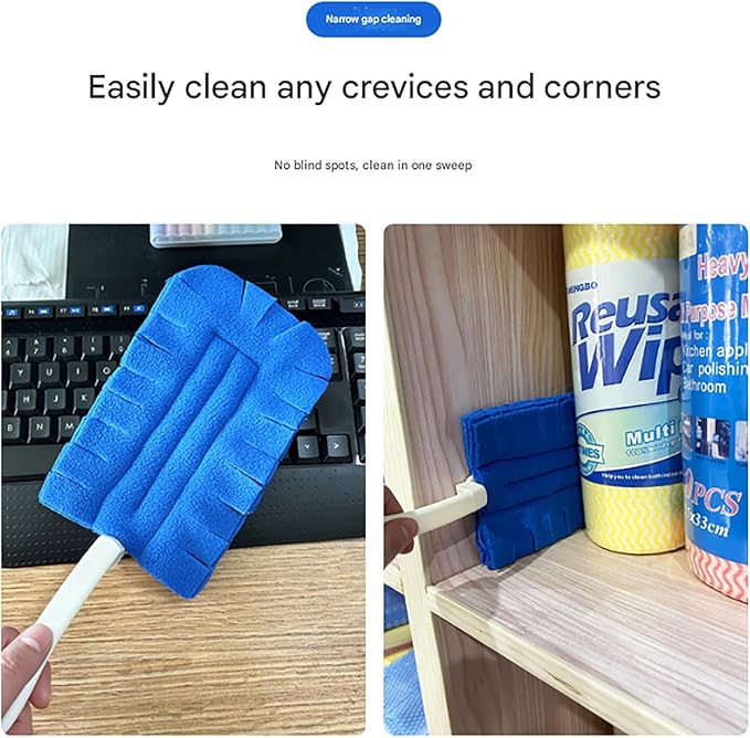 360° Electrostatic Duster Refills with Duster Handles, Reusable Duster Refills Washable Hand Duster, for Cleaning, Office, Ceiling Fan (1 Handle + 30 Refills)