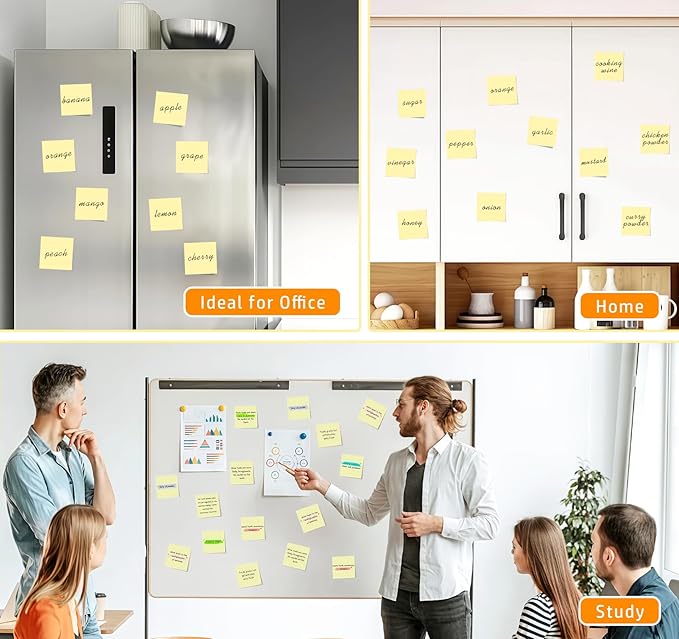 (2400pcs) Yellow Sticky Notes Mini,2 x 2in Small Sticky Notes,24 Pack Notes Pads Memo Pads,100 Sheets/Pad Strong Self-Adhesive Notes Easy to Post for Home, Office, School, Clean Removal