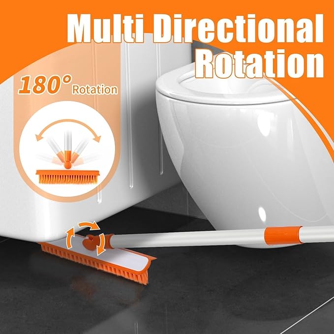 Magic Air Silicone Vacuum Cleaner, Multifunction Silicone Broom, Household Broom for Cleaning Floors and Bathrooms, Pet Hair, Dog Brush Set (Orange)