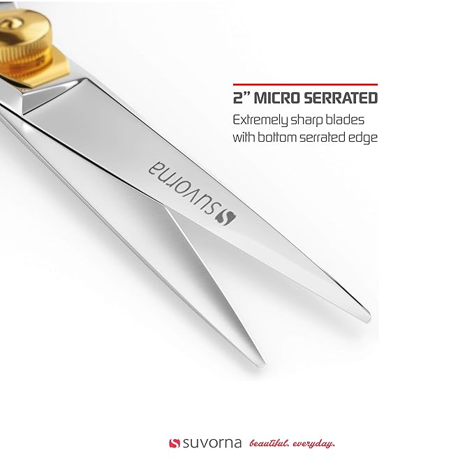 Suvorna Beard & Mustache Scissors for Men - 5" Grooming Scissors for Trimming, Cutting, and Shaping Facial Hair - Japanese Steel Hair Cutting Scissors for Barbers, Professionals & Home Use