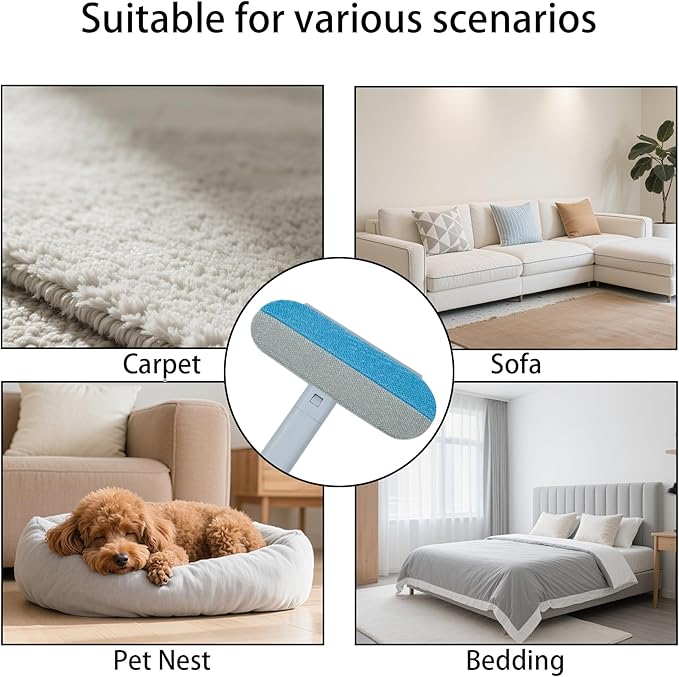 Multifunctional Pet Hair Remover Tool for Furniture,Multifunctional Double Sided Dogs Cats Hair Removal Brush & Pet Grooming Comb,Washable and Reusable,Suitable for Sofas,Carpets,Clothes,Pet beds,Etc