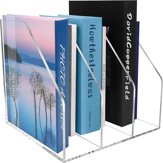 Acrylic Paper Tray Stackable Letter Organizers, Clear Paper Desk Organizer, 3-Tier, Desk A4 File Holder for Office Document Desktop File