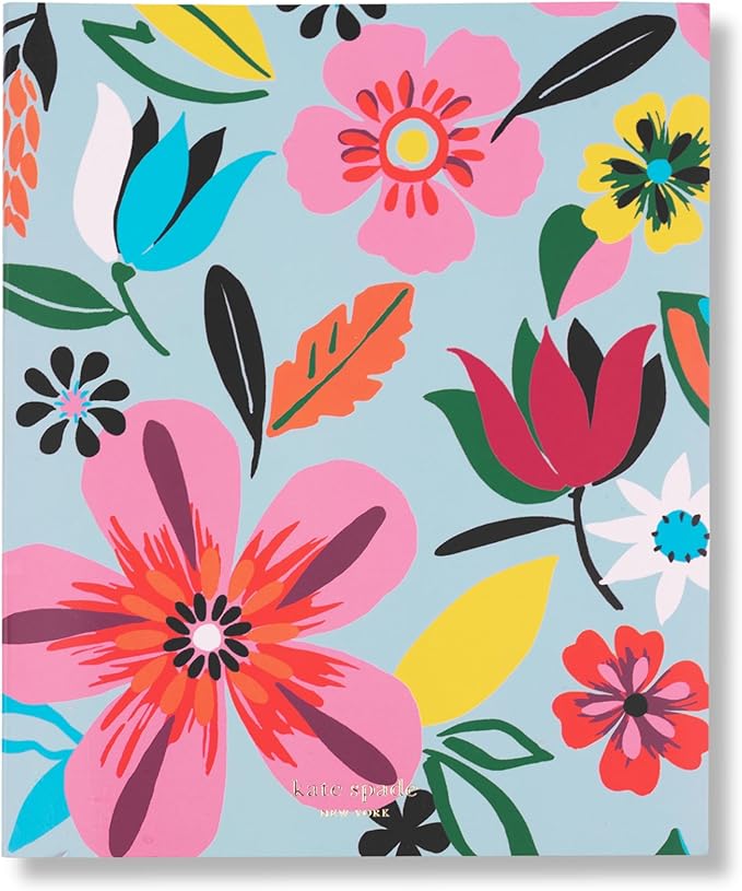 kate spade new york Small Concealed Spiral Notebook, 8.25" x 6.75" Journal Notebook with 112 Lined Pages, Safari Floral