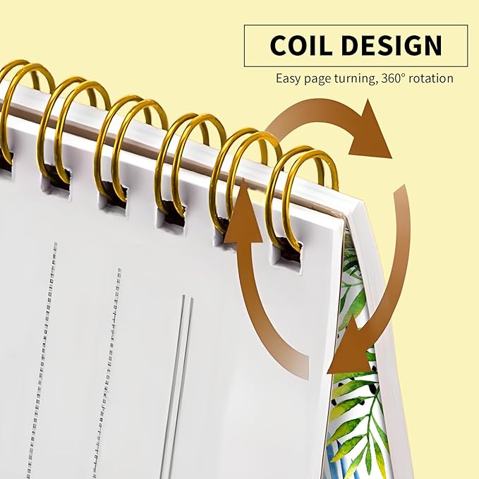 Spiral Journal Notebook, Hardcover Lined Journal for Women, Medium 6 x 8.4 in, 120 Pages Thick Paper, College Ruled Notebook for Writing, Work, Office, and School,Watercolor Palm Trees