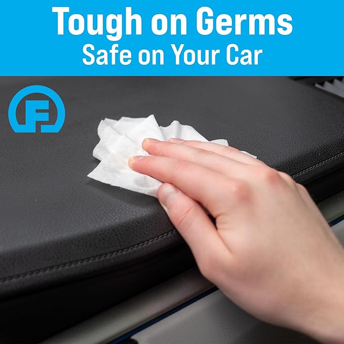 Fortress Car Interior Wipes (25 ct, Pack of 10) for Car Interior Cleaning, Dashboard, Seats, Detailing, and Steering Wheel [Travel Size] Skin-Safe Car Interior Cleaner Supplies
