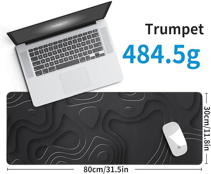 Large Anime Gaming Mouse Pad Black Solid Geometry Desk Pad Computer Keyboard Mat Non-Slip Rubber Base Office Decor Waterproof Mouse Mat