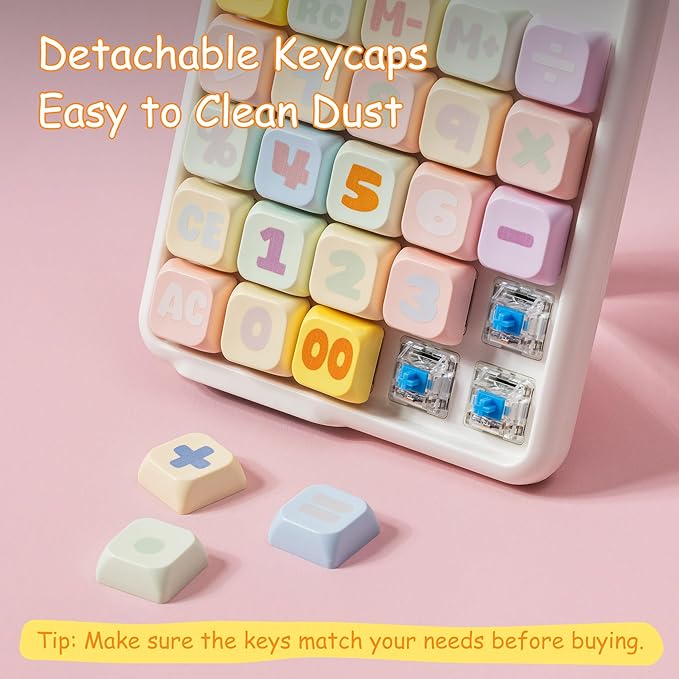 Mechanical Switch Calculator, 12 Digit Large LCD Display, Big Buttons, Real Mechanical Keypad, Desktop Calculator for Office & Study