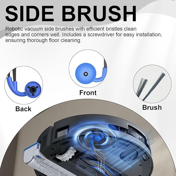 Side Brush for Ecovacs Deebot X11 OmniCyclone, X11 Pro, X11 Pro Omni, X9 Pro Omni Vacuum Cleaner, X11 Replacement Part, X9 Pro Omni Side Brushes 8 Pcs Accessoires