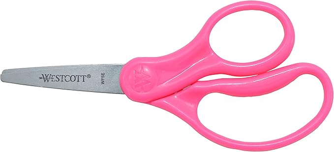 Westcott Right- & Left-Handed Scissors For Kids, Back to School, Classroom Supplies, 5-Inch Pointed Safety Scissors, Assorted, 6 Pack (16455)