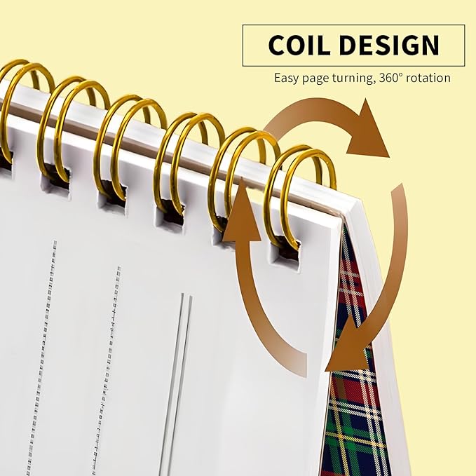 Spiral Journal Notebook, Hardcover Lined Journal for Women, Medium 6 x 8.4 in, 120 Pages Thick Paper, College Ruled Notebook for Writing, Work, Office, and School,Colorful Plaid Tartan