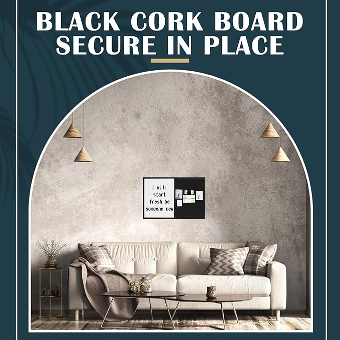 Ireer Framed Bulletin Board 36 x 24 Inches Magnetic Cork and Whiteboard Combo Dry Erase and Cork Board Combo for Wall Mounted Presentation Supplies Home Office School